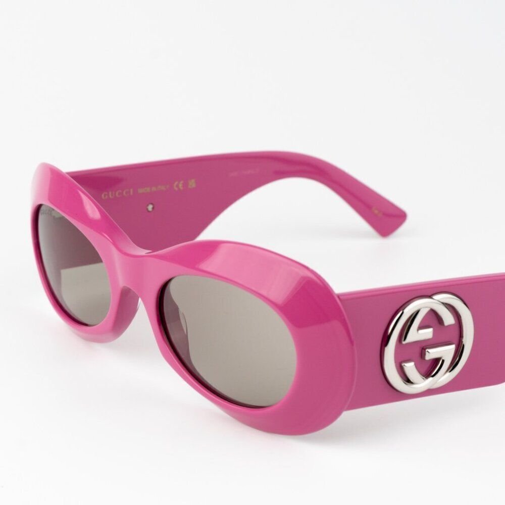 NEW Gucci GG1696S 004 Fuchsia Pink Grey Women Oval Sunglasses GG 1696S - Picture 4 of 10